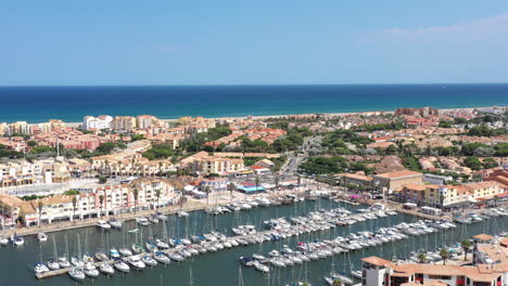 Port-Leucate-aerial-view-leisure-boats-marina-vacation-seaside-resort-France